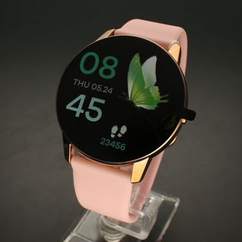 Smartwatch Damski R3- Rose Gold Różowe Krokomierz  Powiadomienia Monitoring snu Ciśnienie (2).jpg